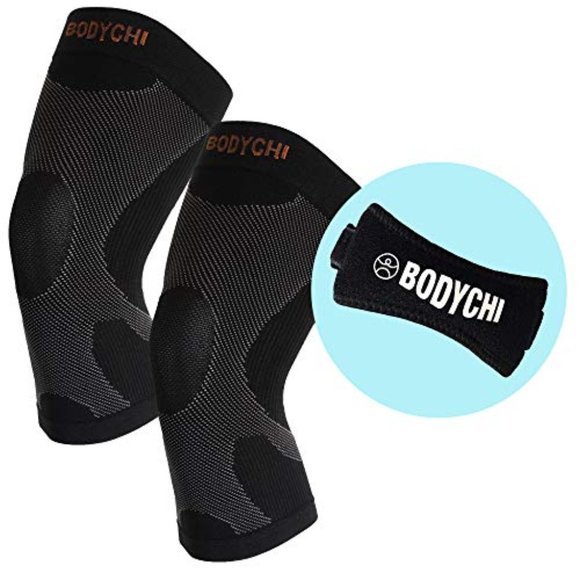New in box BODYCHI pair of performance knee compression sleeves moisture wicking - Picture 2 of 8